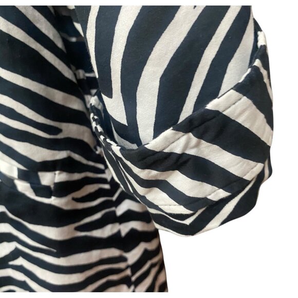 Lane Bryant Size 18 Jacket Zebra Pattern Coat 3/4 Sleeve Double Breasted - Picture 4 of 13
